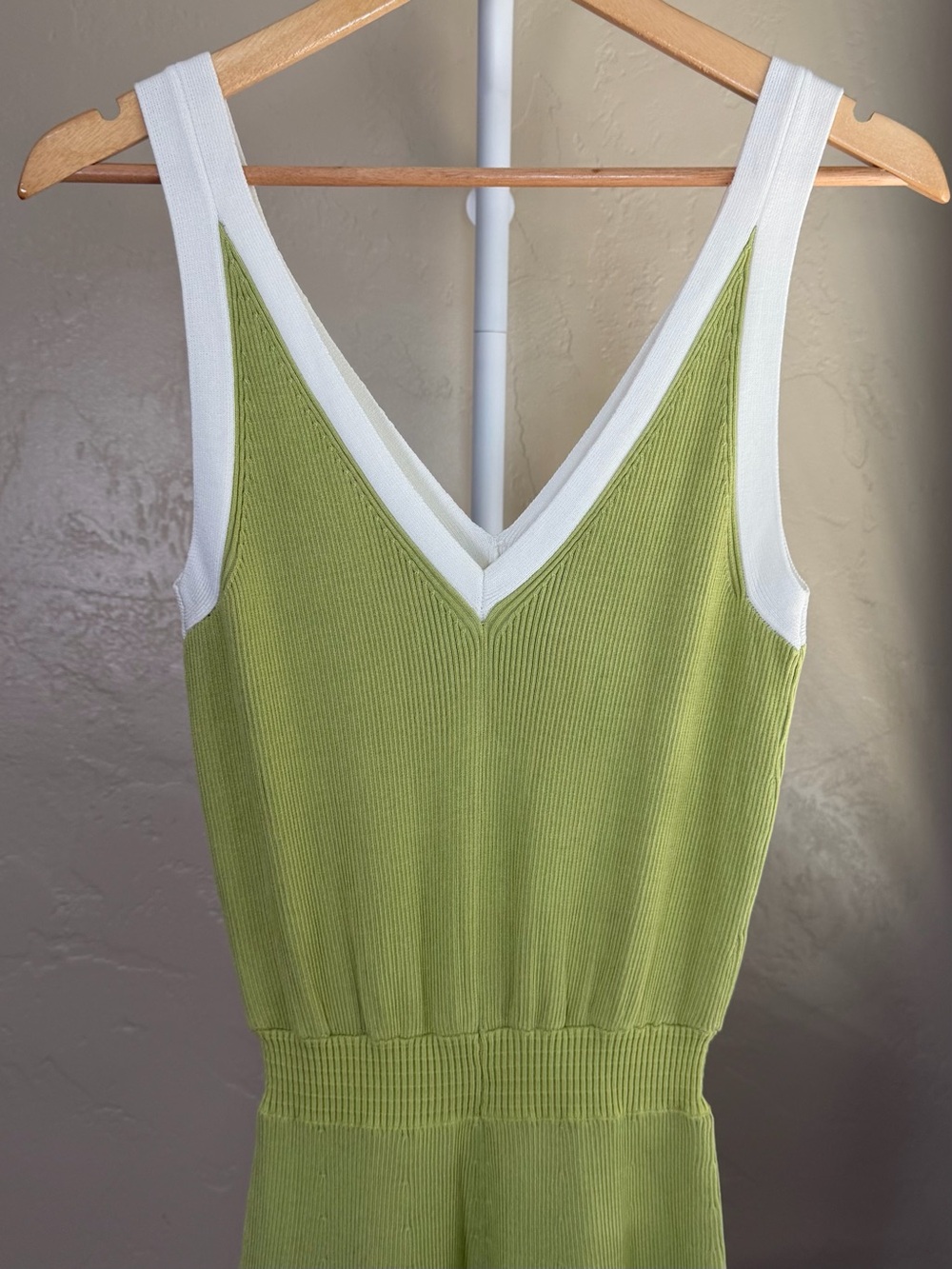 Commense Light Green Maxi Skirt with White Center Stripe - Picture 8 of 11